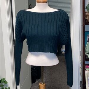 NWT Forest Green Cropped sweater